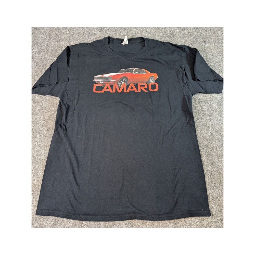 Fruit of the Loom Mens Camaro SS Graphic T-Shirt Black Large Cotton Car Tee